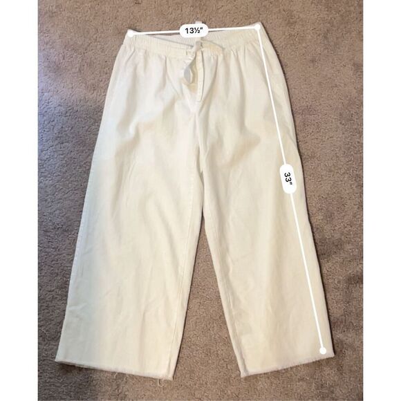 Women’s White Capri Pant Small - Raw Hem Boho - Picture 4 of 9